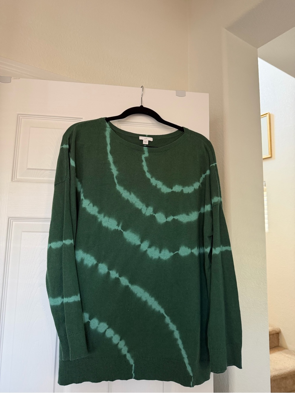 J. Jill Green Tie-Dye Crewneck Sweater